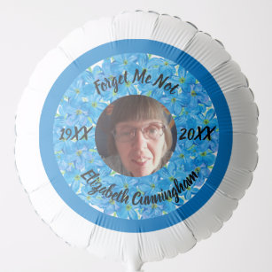 Forget Me Not Flowers Photo Name Memorial Balloon