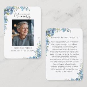 Forget Me Not Flowers Photo Prayer Cards