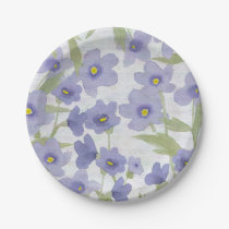 forget-me-not-flowers print paper plates