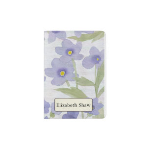 forget-me-not-flowers print passport holder