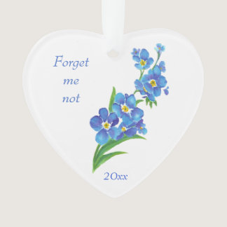 "Forget me Not" Flowers Quote Friendship Love Ornament
