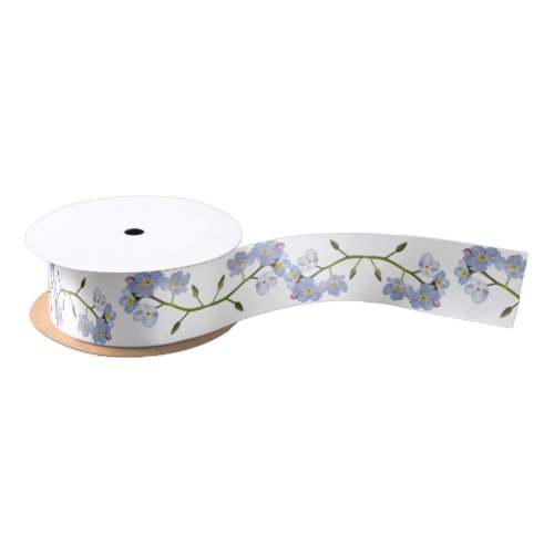Forget Me Not flowers Satin Ribbon