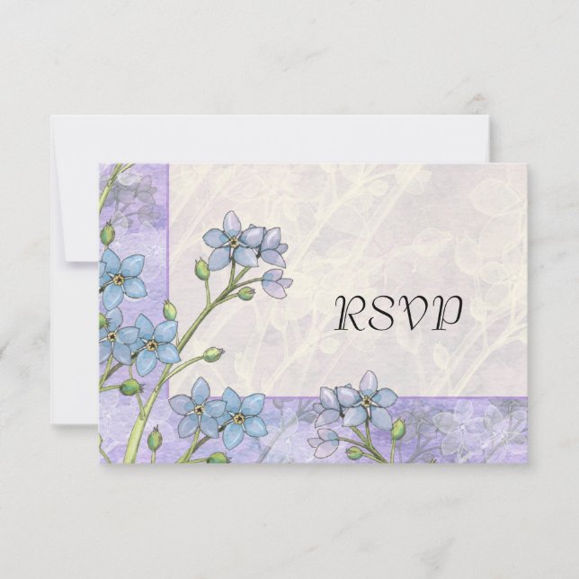 Forget Me Not Flowers Spring Wedding Reply Cards (Front)