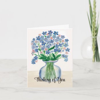 Forget Me Not Flowers Thinking Of You Sympathy Card by cbendel at Zazzle