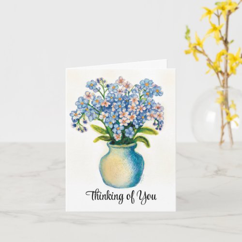 Forget Me Not Flowers Thinking Of You Sympathy Card