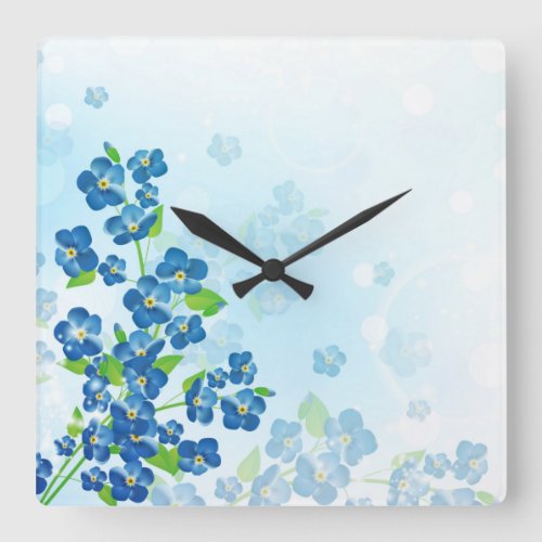 Forget Me Not Flowers Wall Clock