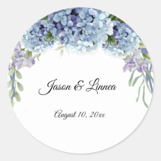 Forget-Me-Not Flowers Watercolor Elegant Classic Round Sticker