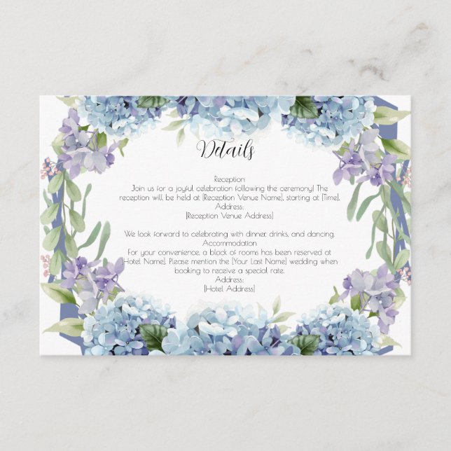 Forget-Me-Not Flowers Watercolor Elegant  Enclosure Card (Front)