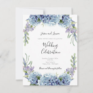 Forget-Me-Not Flowers Watercolor Elegant Invitation