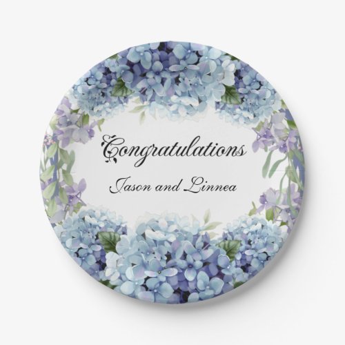 Forget_Me_Not Flowers Watercolor Elegant   Paper Plates