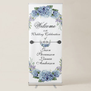 Forget-Me-Not Flowers Watercolor Elegant Retractable Banner