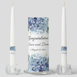 Forget-Me-Not Flowers Watercolor Elegant Unity Candle Set