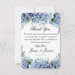Forget-Me-Not Flowers Watercolor Elegant Wedding Thank You Card