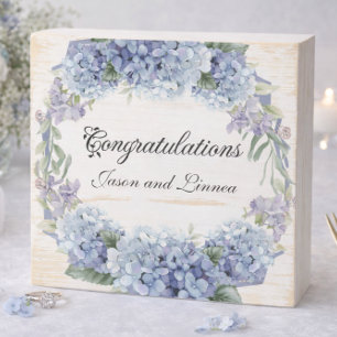 Forget-Me-Not Flowers Watercolor Wedding Keepsake Wooden Box Sign