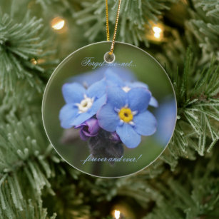Forget-me-not forever and ever! ceramic ornament