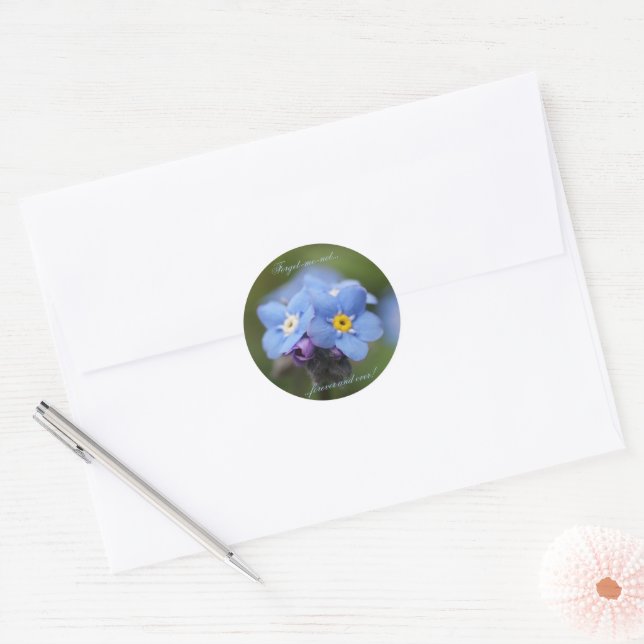 Forget-me-not forever and ever! classic round sticker (Envelope)