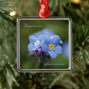 Forget-me-not forever and ever! metal ornament