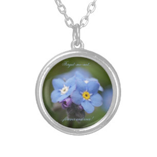 Forget-me-not forever and ever! silver plated necklace