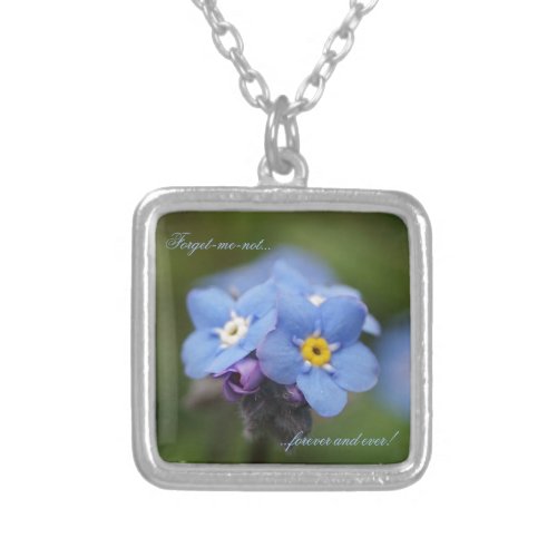 Forget_me_not forever and ever silver plated necklace