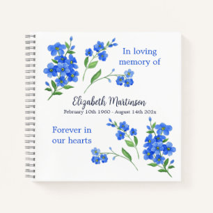 Forget Me Not Funeral Memorial Guest Book
