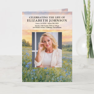 Forget Me Not Funeral Memorial Order Of Service  Program