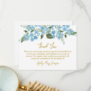 Forget me not Funeral Thank You Card Bereavement