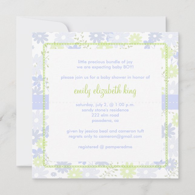 Forget Me Not ~ Garden baby shower Invitation (Front)