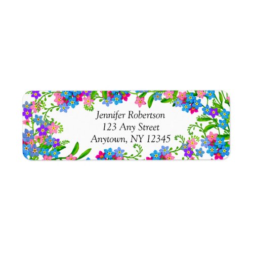 Forget Me Not Garden Flowers Address Labels