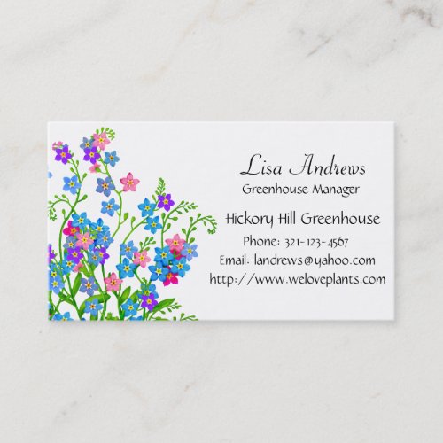 Forget Me Not Garden Flowers Business Card