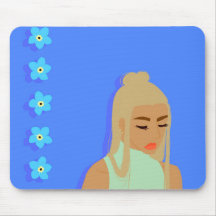 Forget-me-not Girl Mouse Pad