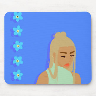 Forget-me-not Girl Mouse Pad