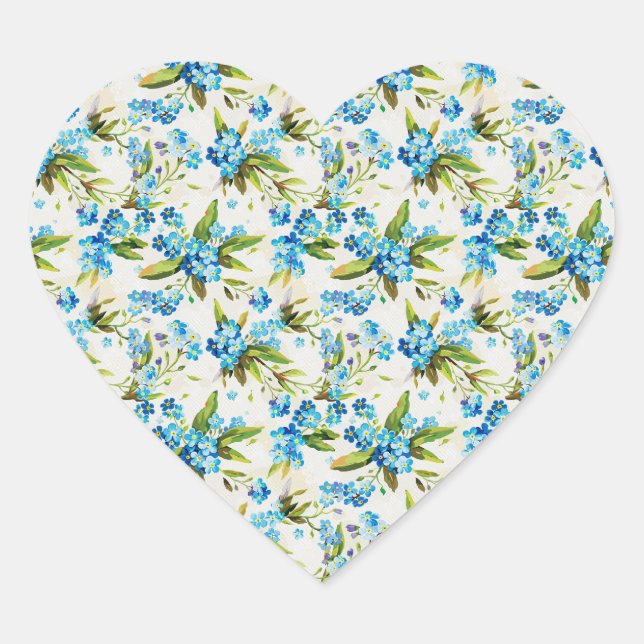 Forget-Me-Not Heart Sticker (Front)