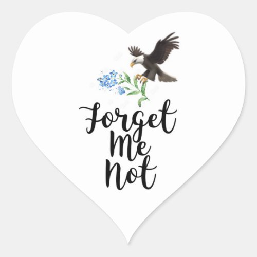 FORGET ME NOT HEART STICKER