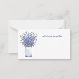 Forget-Me-Not In Memory Sympathy Memorial florist Note Card
