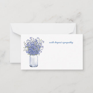 Forget-Me-Not In Memory Sympathy Memorial florist Note Card