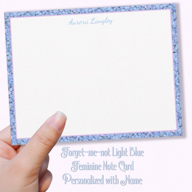 Forget-me-not Light Blue Feminine  Note Card (Creator Uploaded)