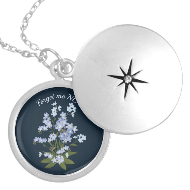 Forget me not locket necklace (Front)