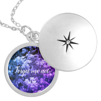 Forget me not locket necklace