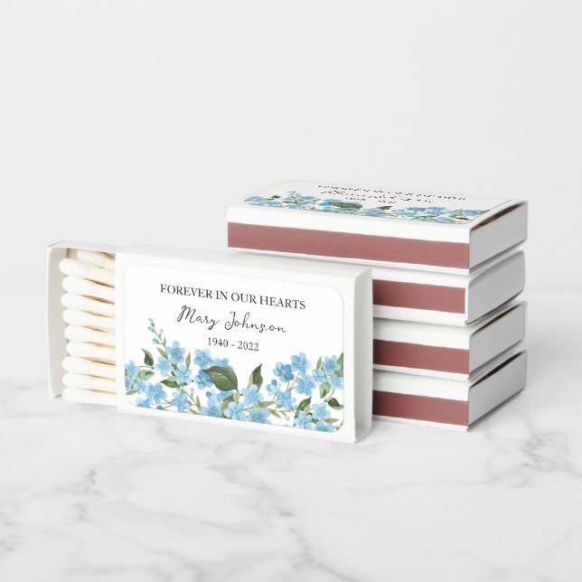 Forget me not Memorial Funeral  Matchboxes (Stacked)