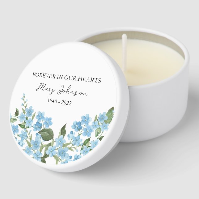 Forget me not Memorial Funeral Mini Candle Favors (Corner)
