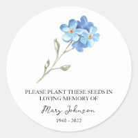 Forget me not Memorial Funeral Seed Packet