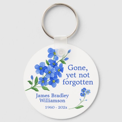 Forget Me Not Memorial Keychain