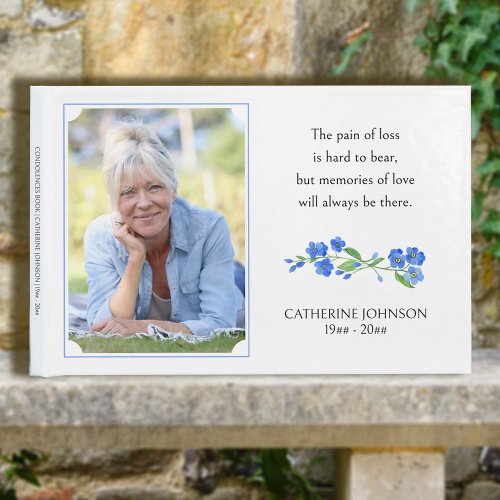 Forget me Not Memorial Photo Condolences Guest Book