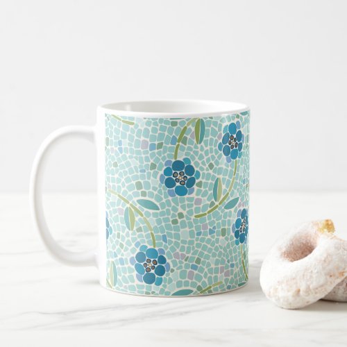 Forget Me Not Mosaic Blue Mug