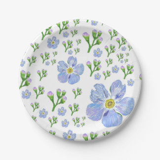 forget me not  paper plate