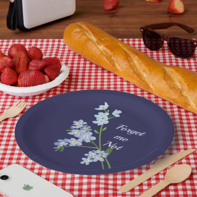 Forget me not  paper plates (Picnic)
