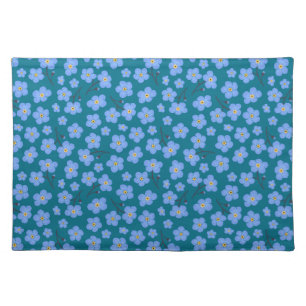 Forget me not pattern cloth placemat