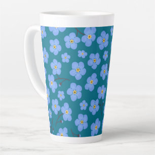 Forget me not pattern latte mug