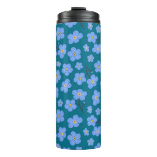 Forget me not pattern thermal tumbler