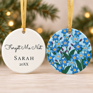 Forget me Not Personalized Ceramic Ornament